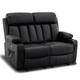 MCombo Electric Power Reclining Sofa with Heat & Massage, Faux Leather 6095/6075/6077 - Loveseat Recliner - Black
