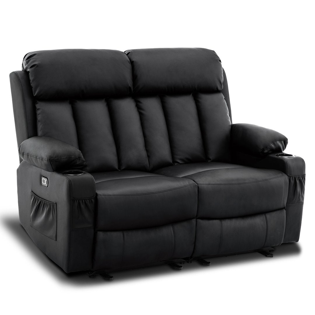MCombo Electric Power Reclining Sofa with Heat Massage Faux