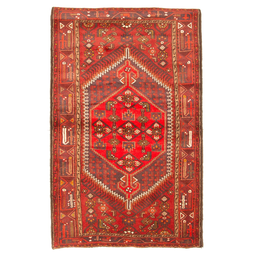 ECARPETGALLERY Hand-knotted Andelz Red Wool Rug - 4'2 x 6'6