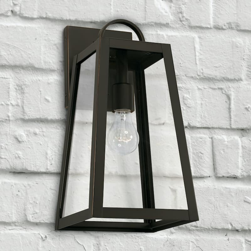 Leighton 8" 1-light Outdoor Wall Lantern w/ Clear Glass