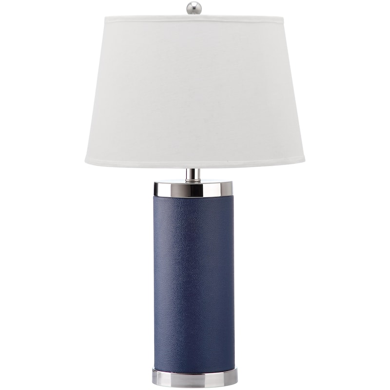 SAFAVIEH Lighting Karie 26-inch Leather Column Table Lamp (Set of 2) - 14"x14"x25" - 14"Wx14"Dx25"H