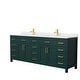 preview thumbnail 49 of 48, Beckett 84 Inch Double Vanity, Cultured Marble Top Green, Gold Trim, Carrara Cultured Marble Top
