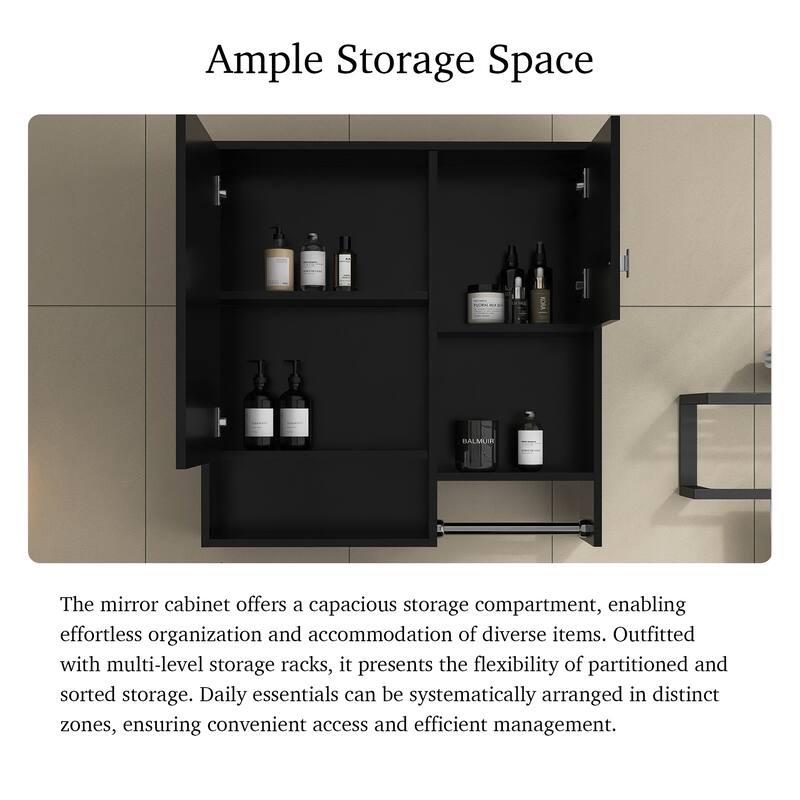 29'' x 28'' Modern Wall Mounted Medicine Cabinet with Mirror - 30" x 7"