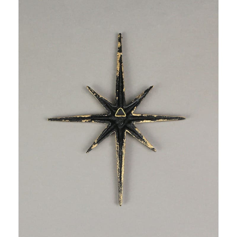 Zeckos Gold Cast Iron 8 Pointed Starburst Wall Hangings (Set Of 3)