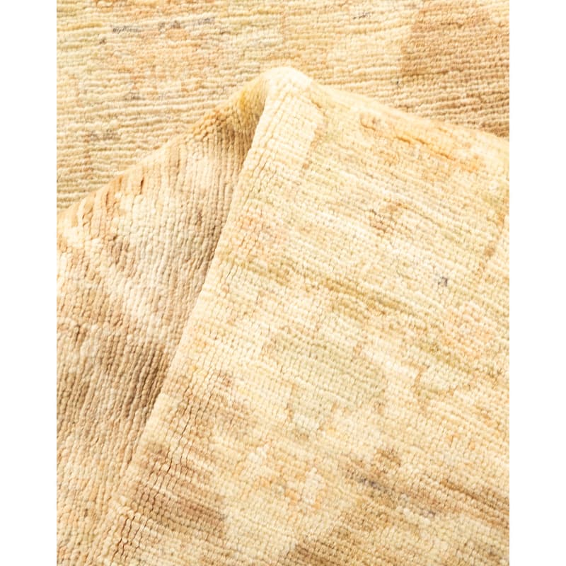 Overton Hand Knotted Wool Vintage Inspired Modern Contemporary Eclectic Beige Runner Rug