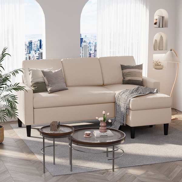 Futzca 74 Convertible Sectional Sofa Couch Small L Shaped Sofa