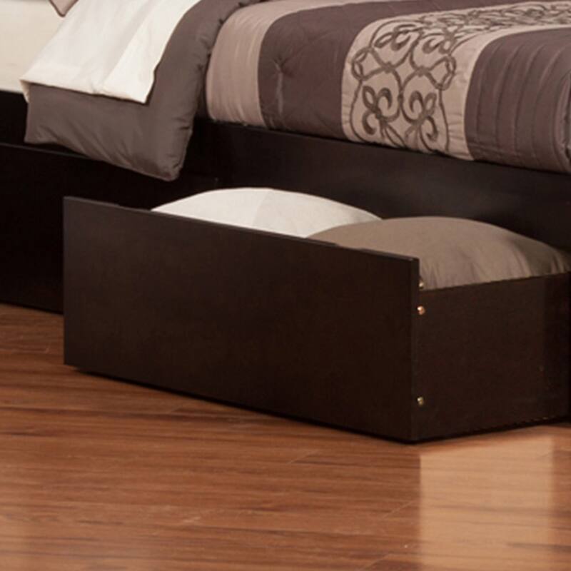Madison King Platform Bed with Footboard and 2 Drawers in Espresso