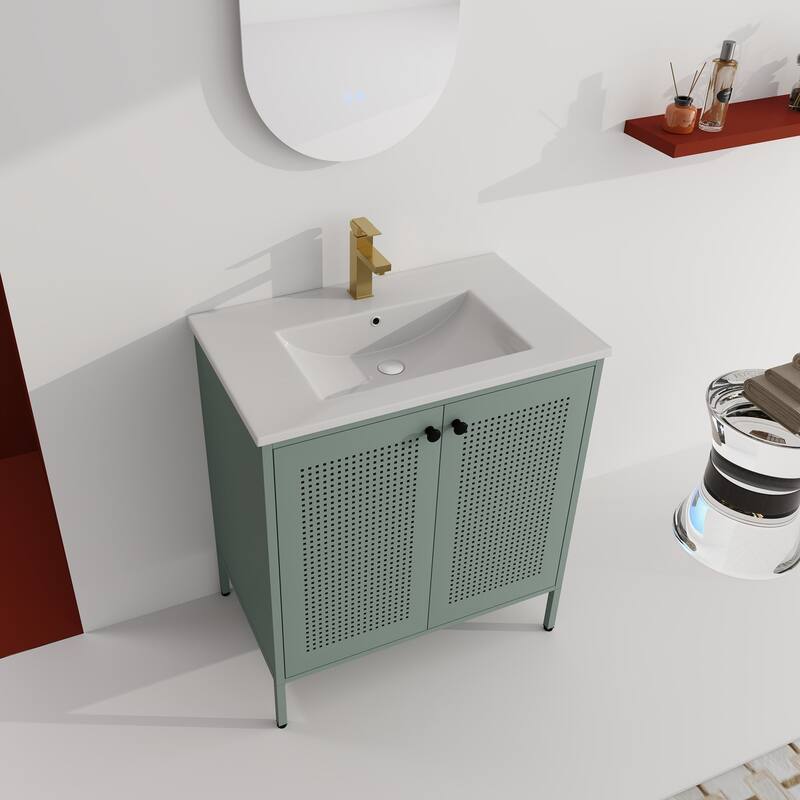 30 inch Freestanding Bathroom Vanity Set with Integrated Ceramic Sink
