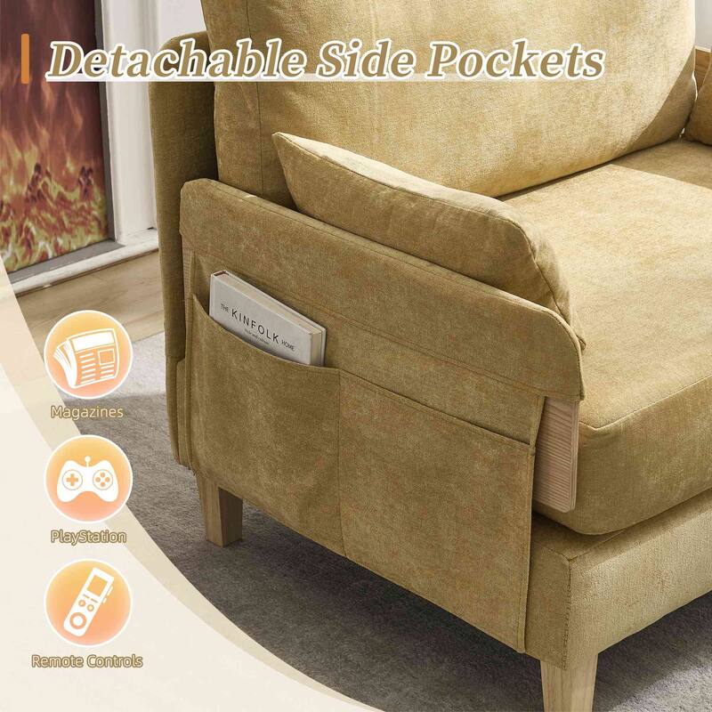 Convertible sofa bed, 3-in-1 convertible with 3 pillows