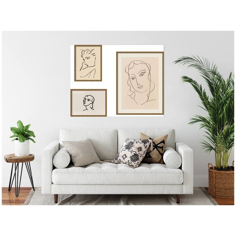 Kate and Laurel Henri Matisse Portrait 3 Piece Framed Wall Art Print Set by Nostalgia Prints