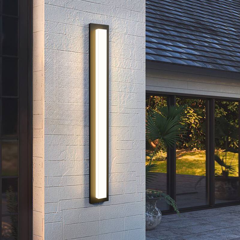Aluminum LED Outdoor Wall Sconce Rectangle Wall Mounted Lights - 39.4 inch