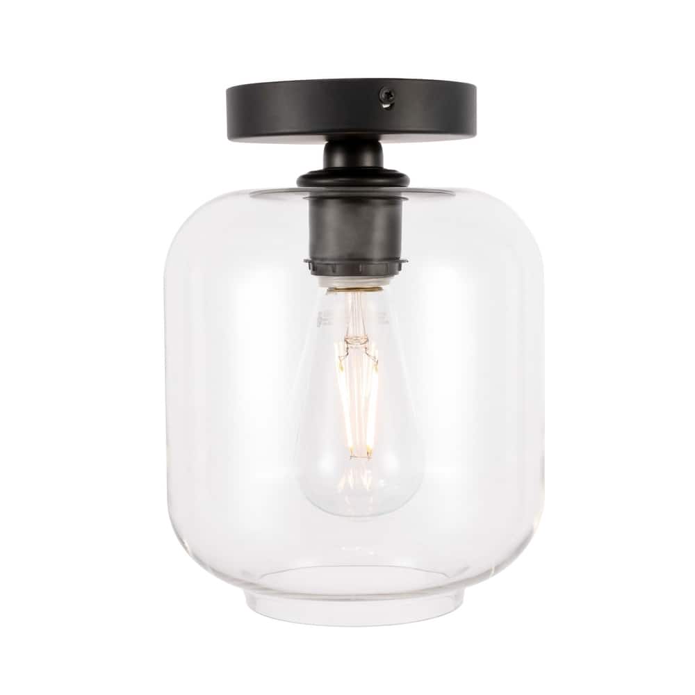 Elegant Lighting Collier Single Light 7" Wide Semi-Flush Ceiling