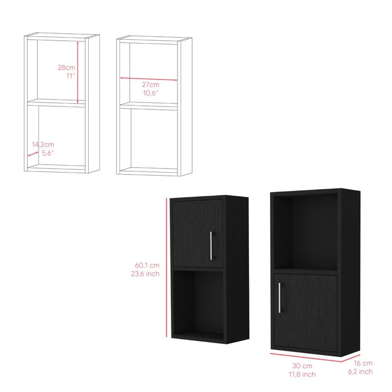 Florence Wall-Mounted Medicine Cabinet - 23.7" H, 11.8" W, White Finish, Contemporary Bathroom Storage