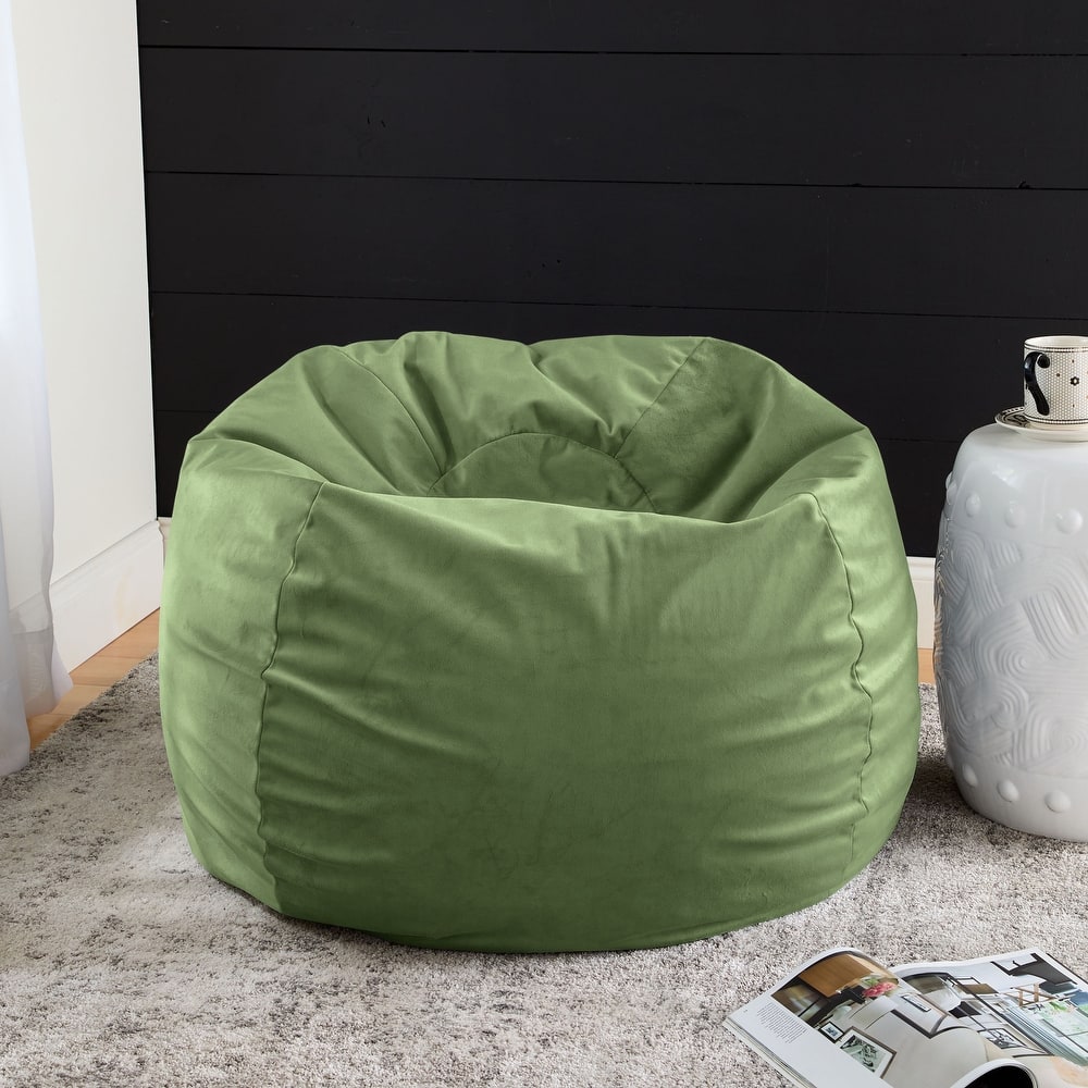 Sorra Home Solid Velvet Indoor Bean Bag