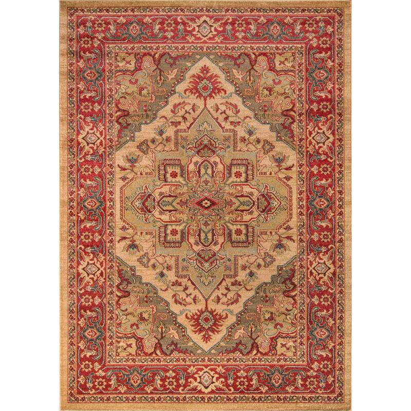 ECARPETGALLERY Machine Woven Lux Traditional Area Rug - Beige - 3'11 x 5'7 - Rectangle