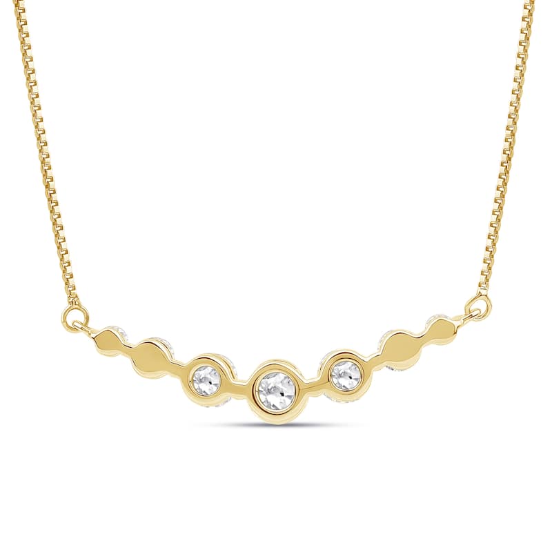 1ct Lab Grown Diamond Curved Bar Necklace in 14k Gold for Women