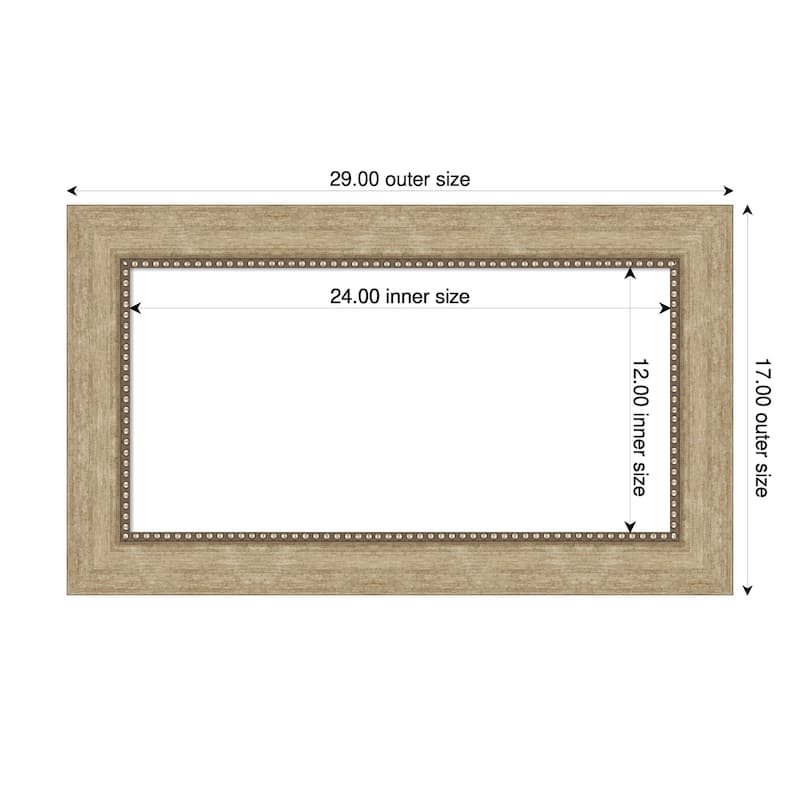 Amanti Art Astor Black Framed Dry Erase Magnetic Board - 29 x 17 in - Astor Champagne