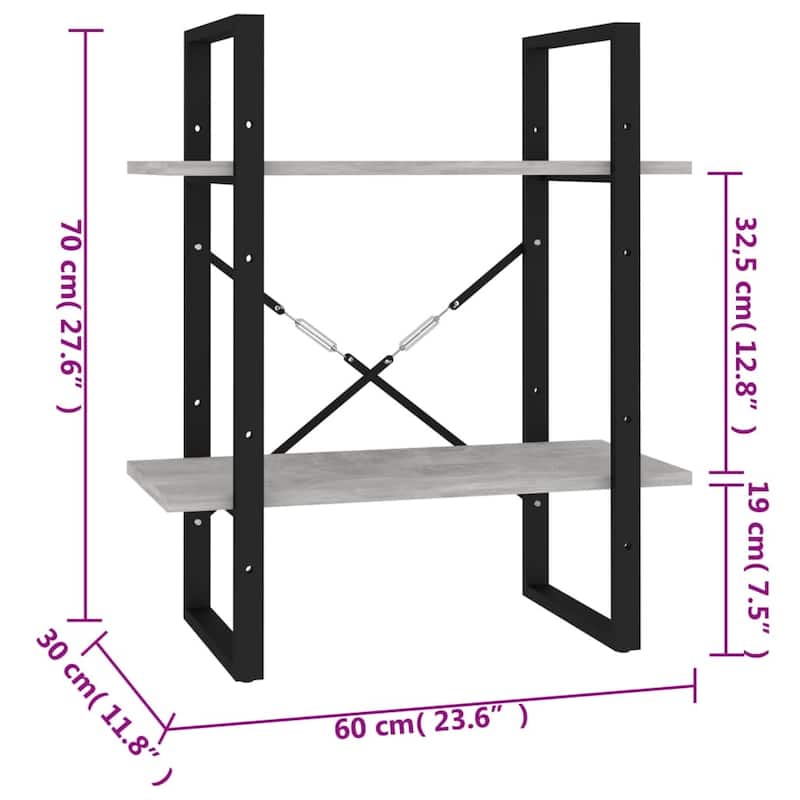 vidaXL Bookshelf Book Cabinet Shelving Unit for Living Room Engineered Wood