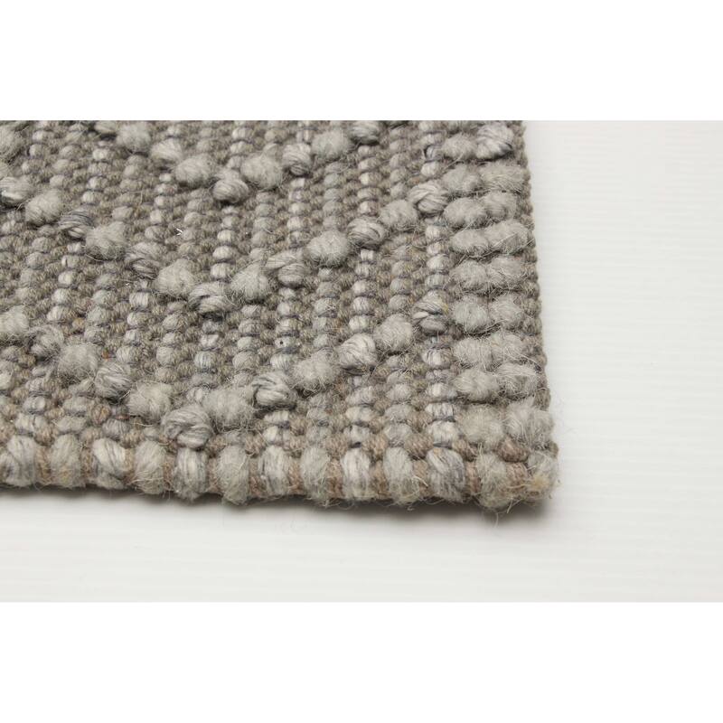 ECARPETGALLERY Braid weave Sienna Grey Wool Rug - 5'0 x 8'1