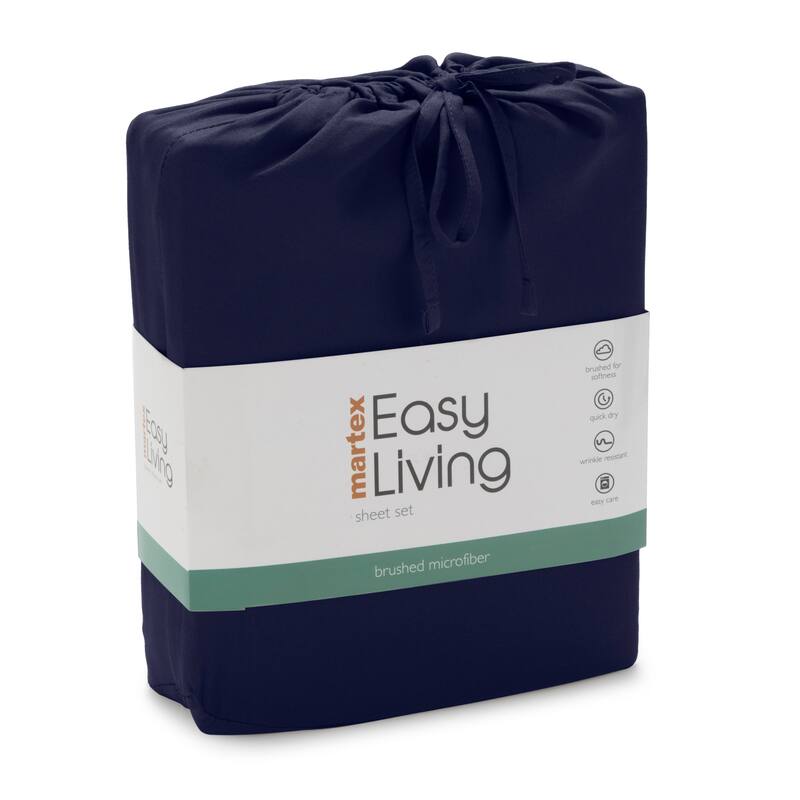 Martex Easy Living Brushed Microfiber Soft Wrinkle Resistant Sheet Set