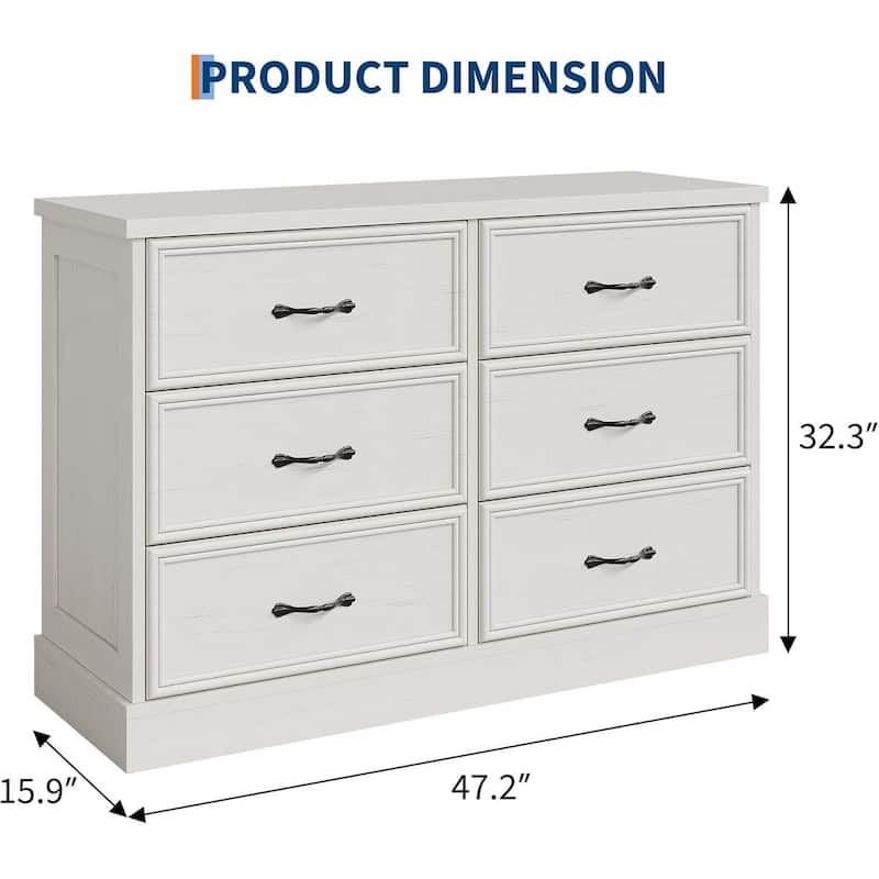 Modern 6 Drawer Bedside Storage Cabinet for Bedroom Organization