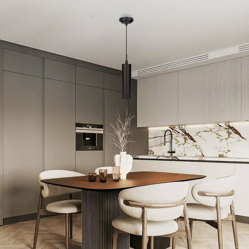 LED hanging light black island lights alloy steel pendant light