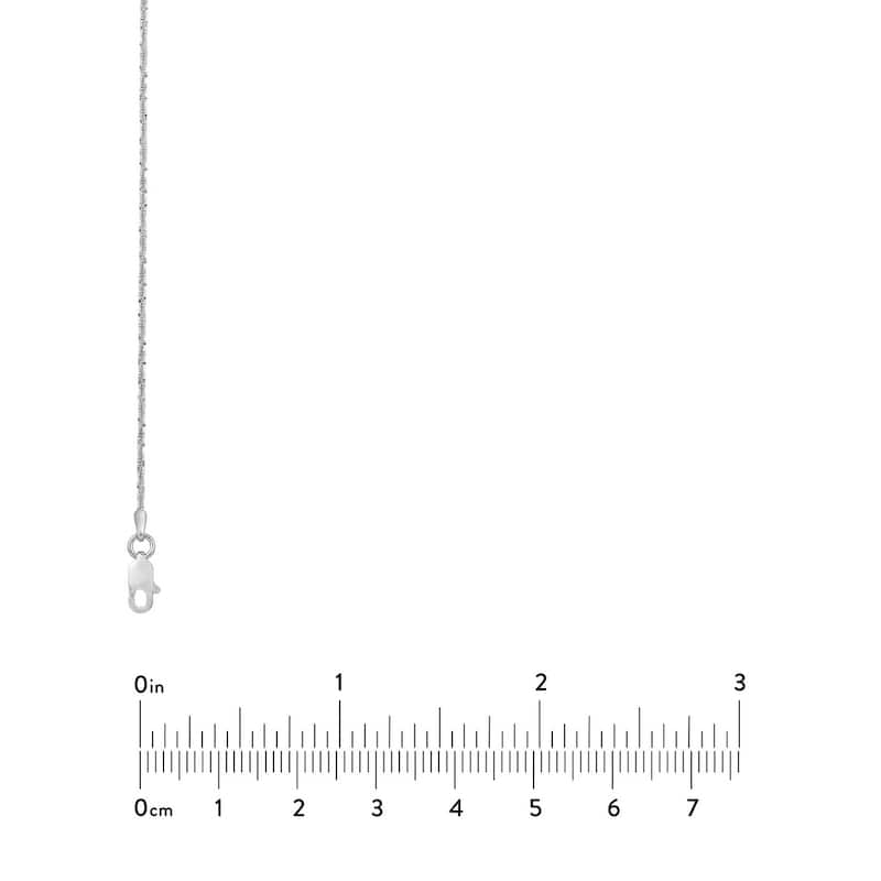 Curata 14k White Gold Diamond Chain Necklace 1.15mm (Lobster)