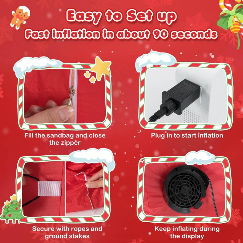 Costway 9.5 FT Christmas Inflatable Santa Decoration with Built-in LED - See Details