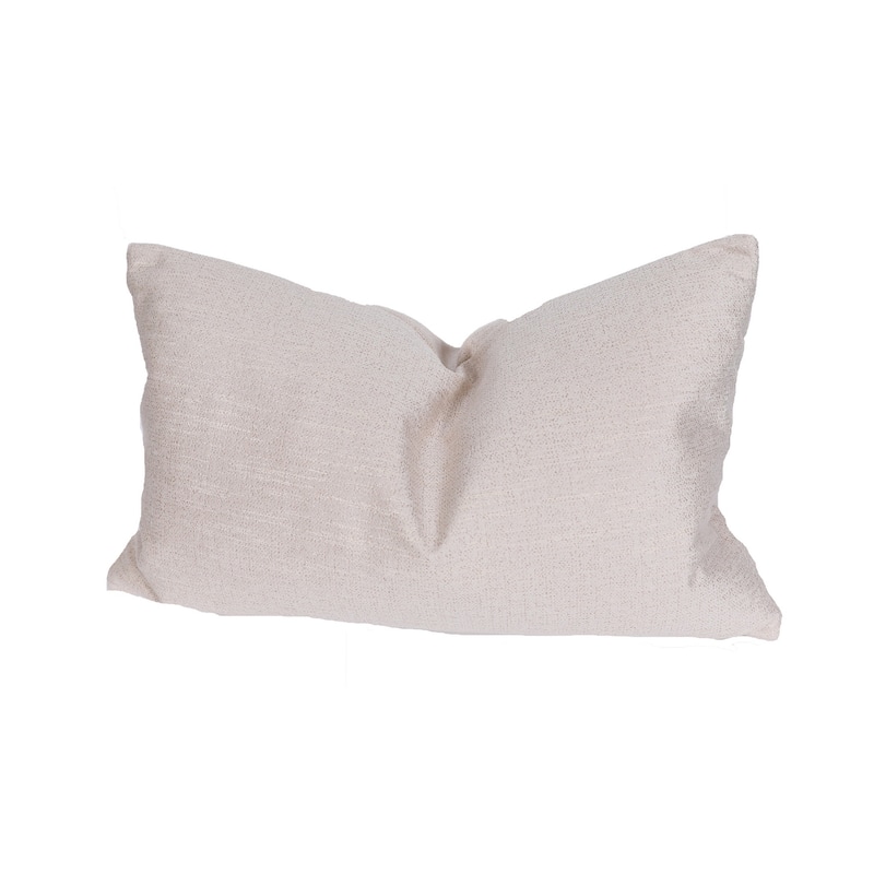 HomeRoots 13" X 21" Beige Polyester Zippered Pillow