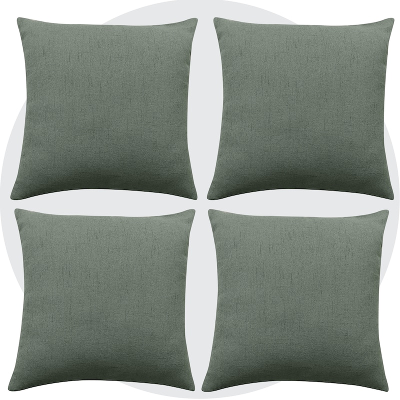 Deconovo Faux Linen Throw Pillow Covers 4 PCS(Cover Only)