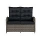 preview thumbnail 5 of 12, Monaco All-Weather 4-Piece Set with Two-Seat Reclining Bench, 26"H Cocktail Table and Two Ottomans - Standard