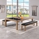 preview thumbnail 1 of 36, Olivia 7ft Vintage Ash Billiard Slate Pool Table with Dining Top