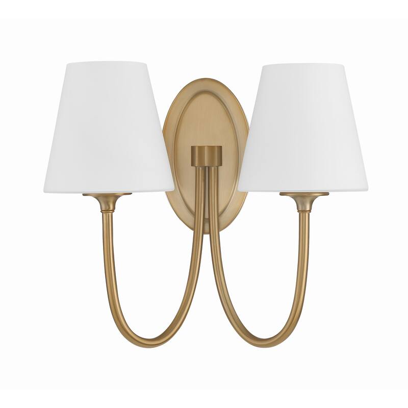 Juno 2 Light Vibrant Gold Wall Mount - 15"W x 13"H x 8.5"D