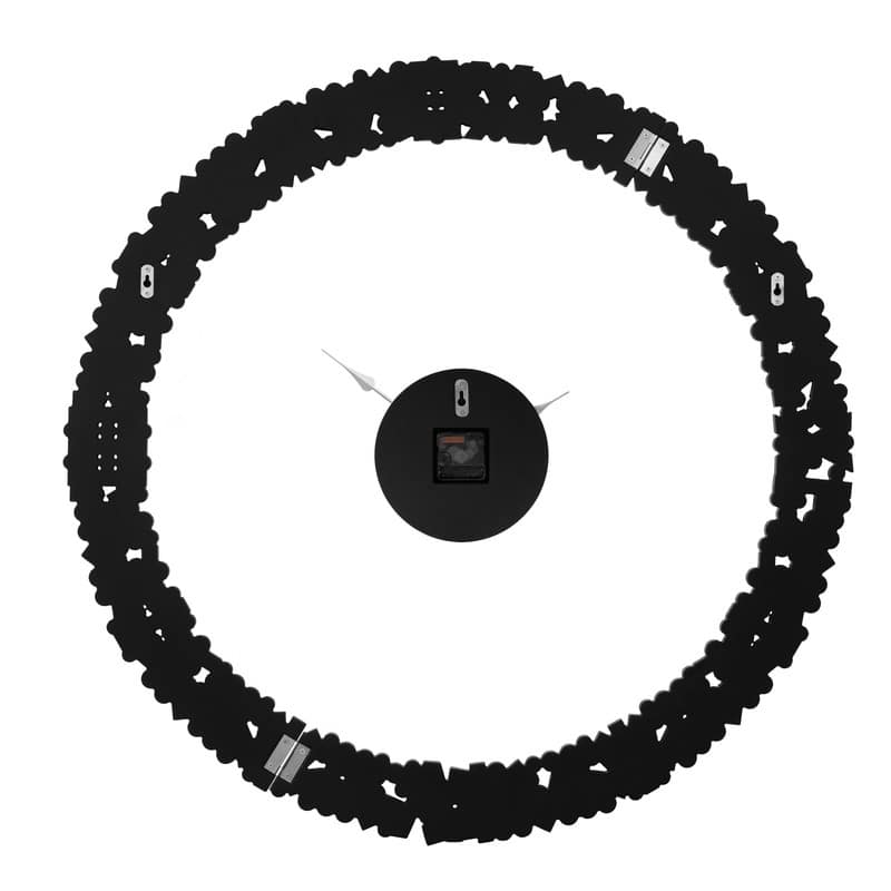 Foldable-Frame Round Wall Clock Adorned with Crystals