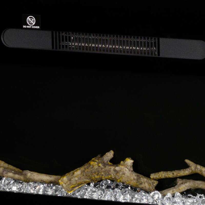 HOMCOM 36" Electric Fireplace Recessed and Wall Mounted with Remote Control, 1500W Fireplace Heater with 8H Timer