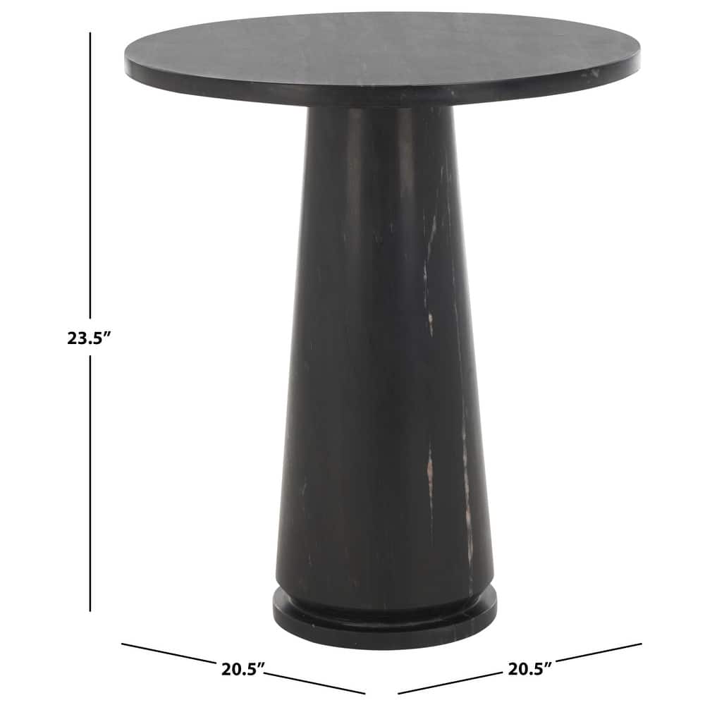 SAFAVIEH Couture Ghicu Tall Round Marble Accent Table - 22 In W x 21 In D x 24 In H - 21"W x 21"D x 24"H