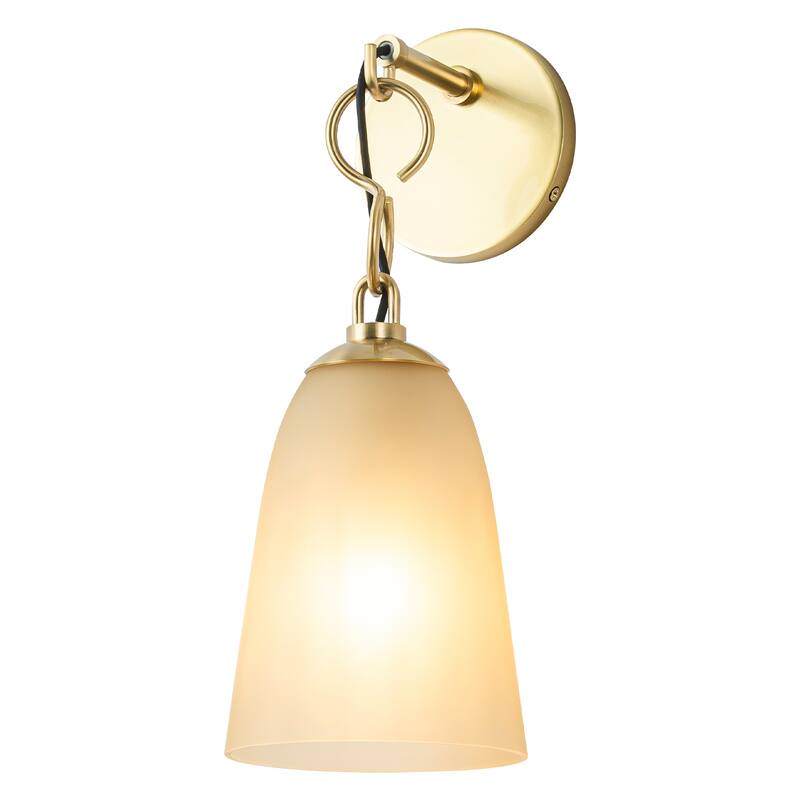 Modern 1-Light Wall Sconce with Long Bell Glass Shade Lighting