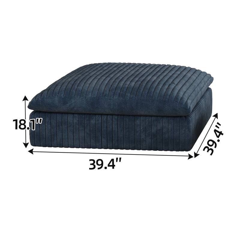 Blue Corduroy Fabric Cloud Sofa, Double - layer, Removable Cushion, DIY Combination