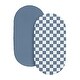 preview thumbnail 2 of 4, Sweet Jojo Designs Blue Gingham Checkered Plaid Boy 2 Pack Baby Bassinet Fitted Sheets - Solid Steel and Vintage Checkerboard