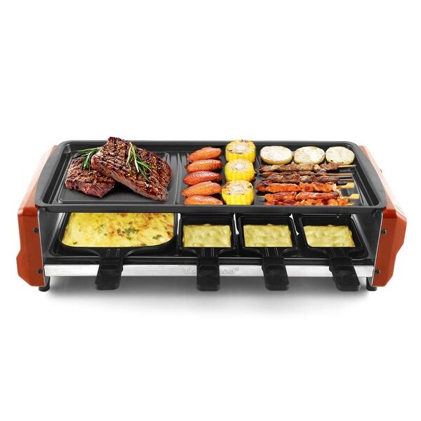 Electric Raclette Cheese w/ Thermostat Control Non-Stick Grill Plate