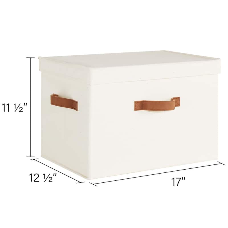 2-Pack Closet Storage Bin with Lid and Handle, Large Fabric Storage Box for Clothes, Towels, Toys, Shoes