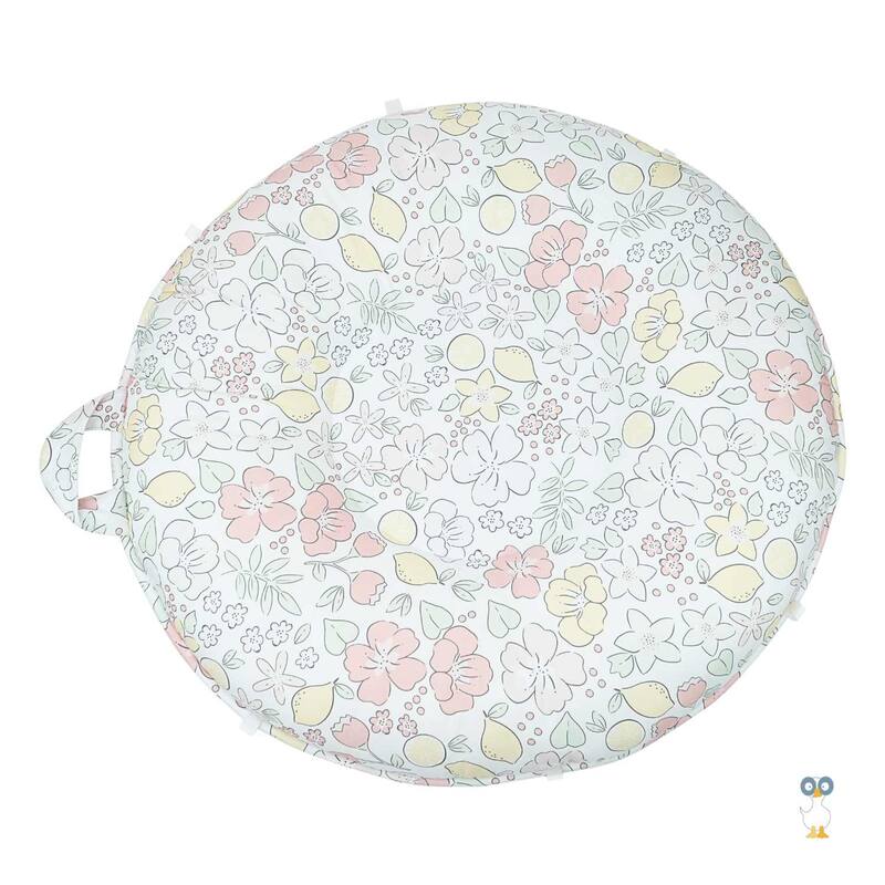 Serenity Light Gray Floor Cushion - Lemon Aqua Glass