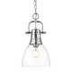 preview thumbnail 1 of 0, Golden Lighting 3602-S CH Duncan 9" Wide Mini Pendant Chrome / Clear