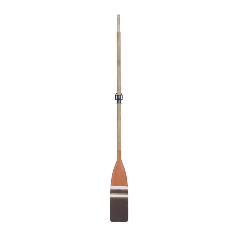 Wood Paddle Novelty Canoe Oar Home Wall Decor with Arrow and Stripe Patterns - Brown or White - Roche River Decor