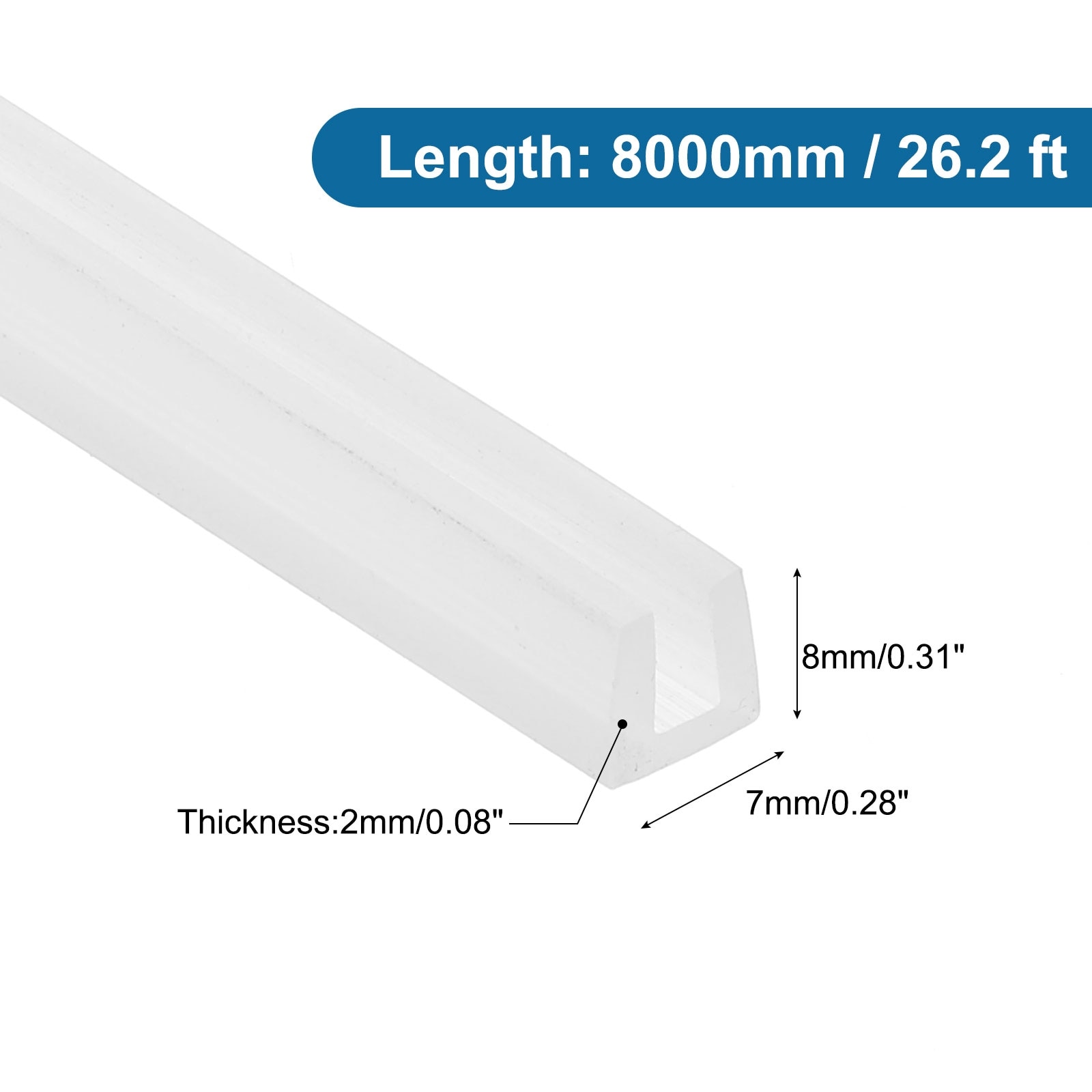 U Channel Edging Trim, Sheet Edge Guard Protector - Clear