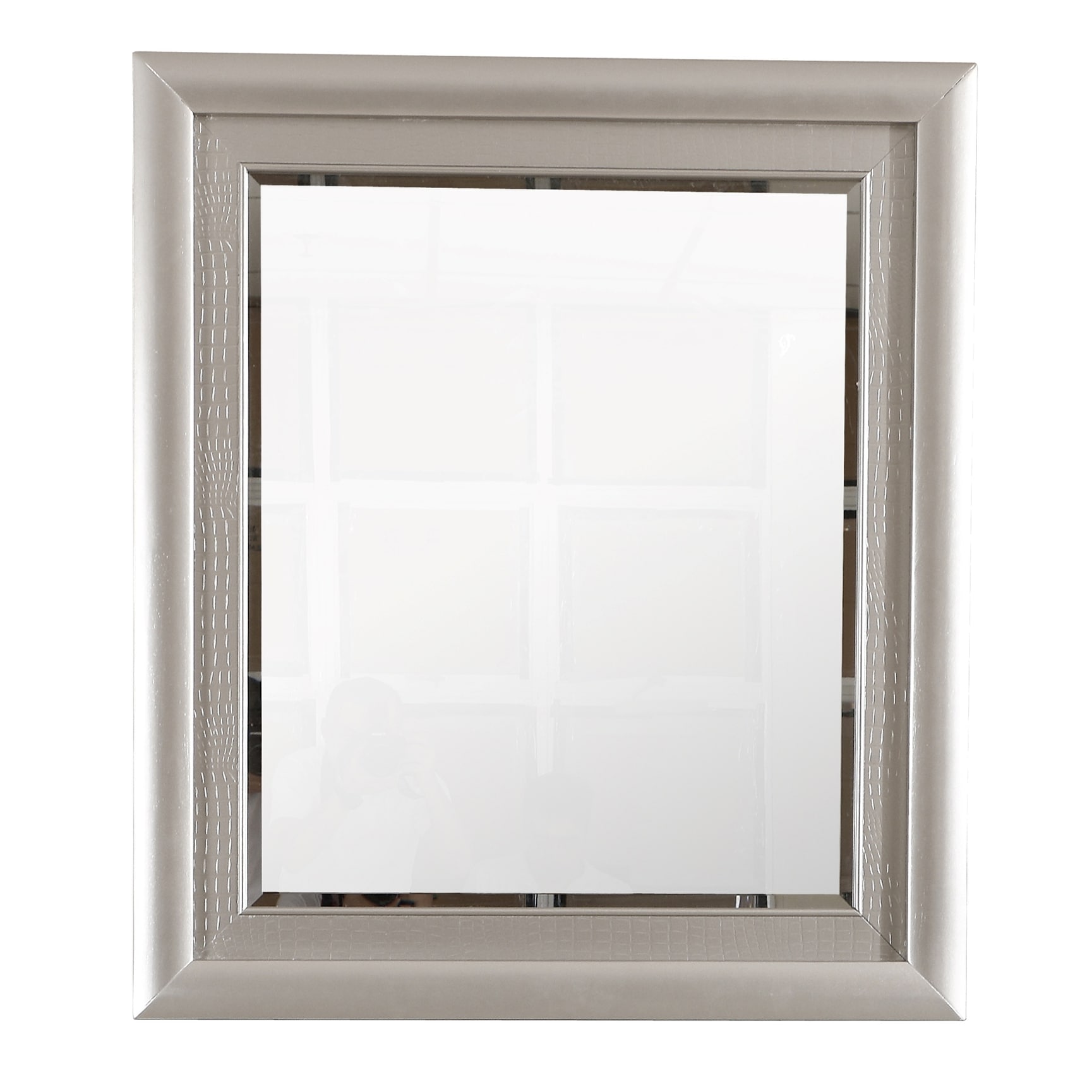 Wooden Framed Rectangular Dresser Wall Mirror - 46" - Silver