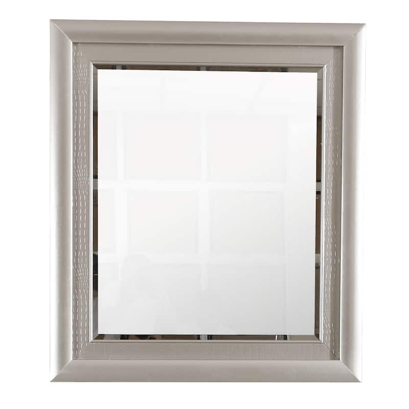 Wooden Framed Rectangular Dresser Wall Mirror - 46" - Silver