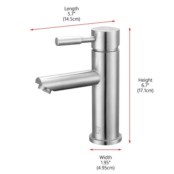 dimension image slide 0 of 3, Elegant Lighting FAV-1008 Mia 1.5 GPM Single Hole Bathroom Faucet