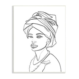 Stupell Woman Wearing Classic African Headwrap Fluid Line Abstraction ...