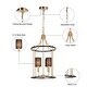preview thumbnail 8 of 10, Evaie Modern Farmhouse 4-light Candle Chandelier Dimmable with Black Fabric Shade - D13.5'' x H88''